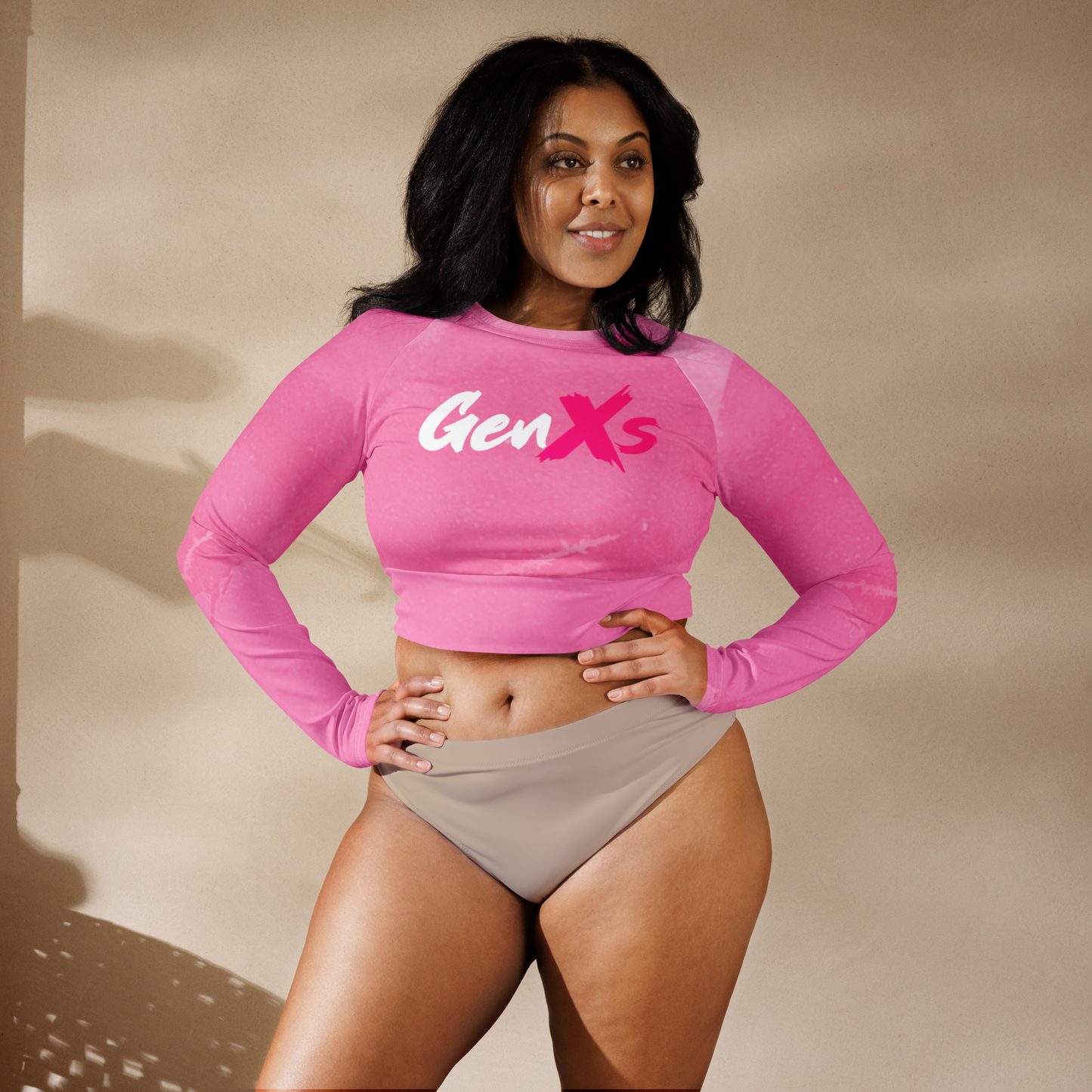 GenXs Pink Recycled long-sleeve crop top