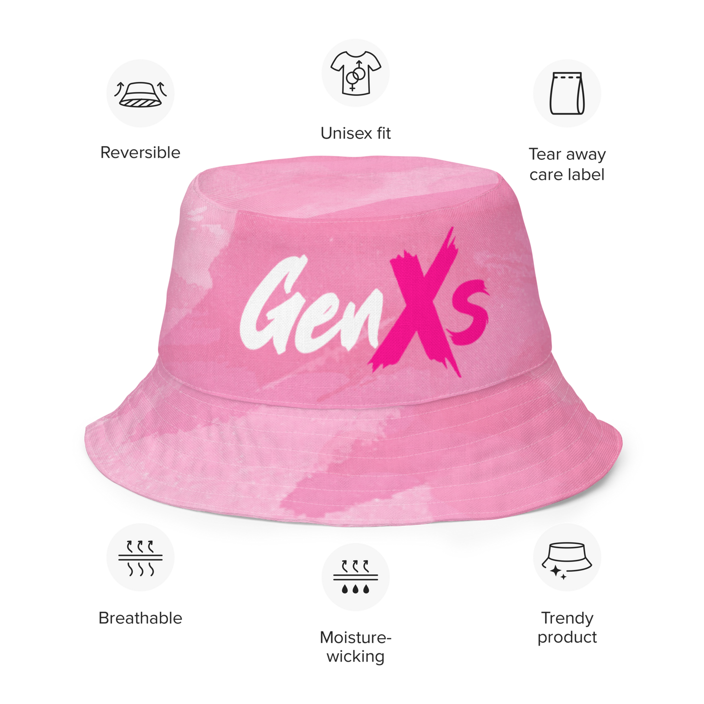 GenXs Pink Reversible bucket hat